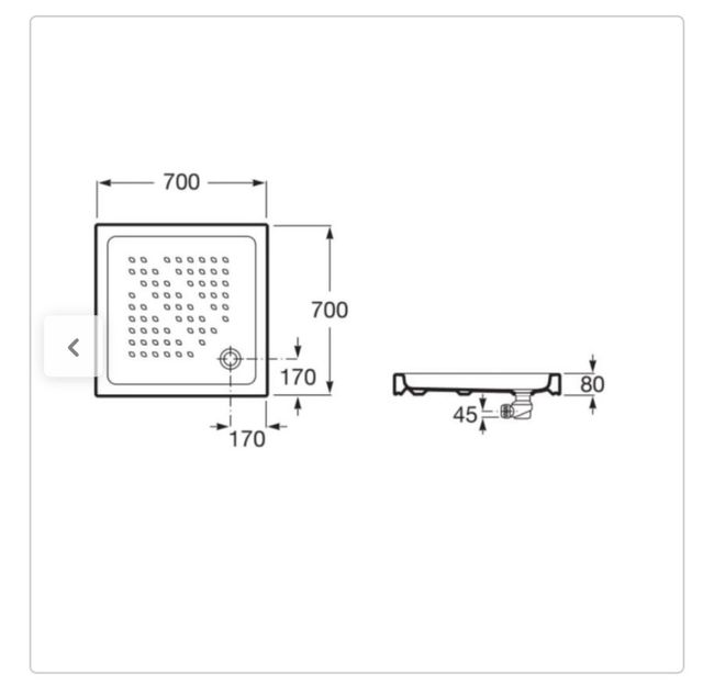 Plato de ducha Roca 70x70 cerámico