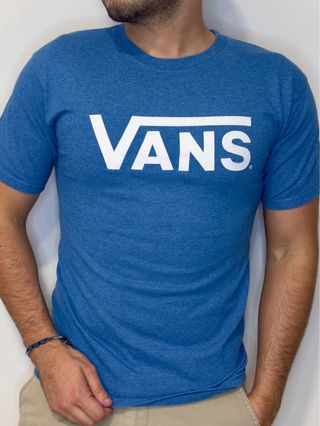 Camiseta Vans Logo Azul Celeste S