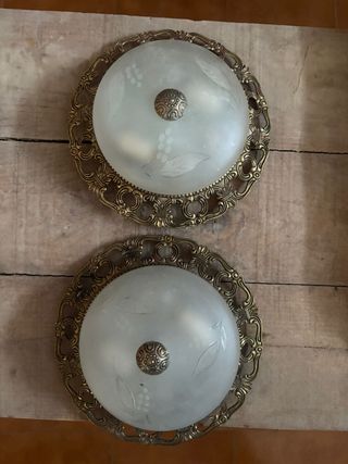 Apliques de pared dorados y blancos (2 unidades)