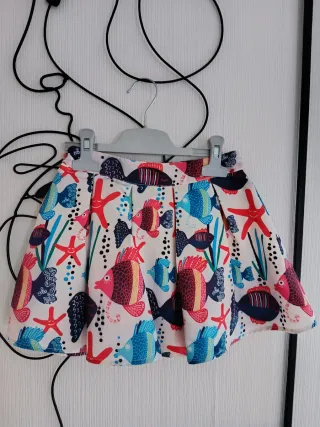 Falda niña peces 6/8 años