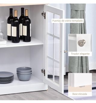 Armario de cocina HOMCOM blanco y madera