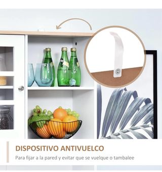 Armario de cocina HOMCOM blanco y madera