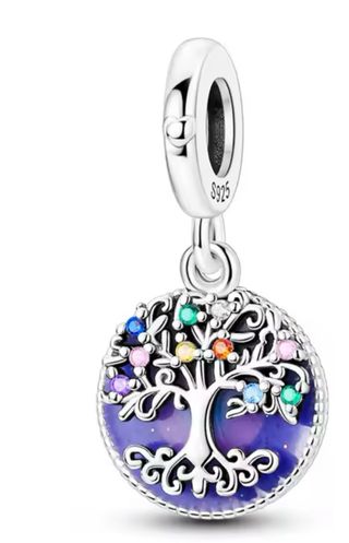 Charm Árbol de la Vida Plata Multicolor
