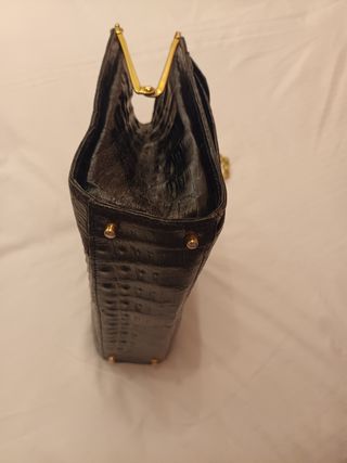 Bolso Vintage Piel Cocodrilo Negro