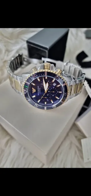Reloj Emporio Armani Hombre Azul y Dorado