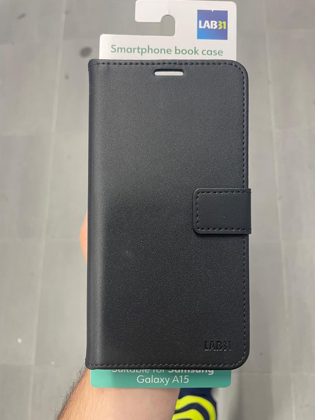 Funda Piel Negra Samsung Galaxy A15 LAB31