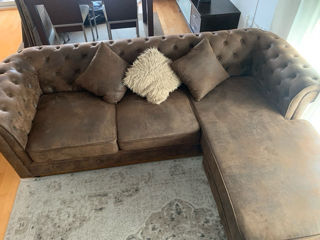 Sofá Chesterfield Marrón 3 Plazas