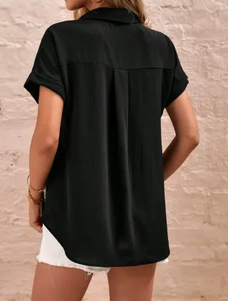 Blusa negra manga corta