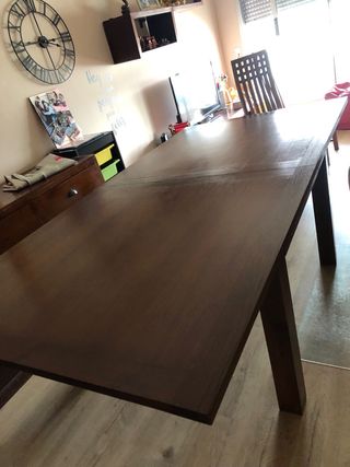 Mesa comedor Teka madera y 4 sillas