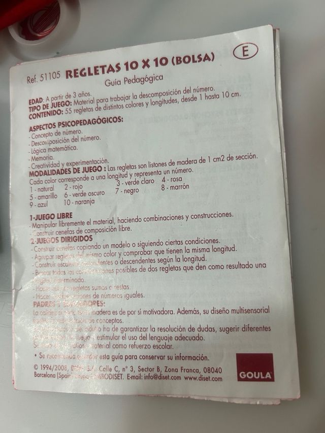 Regletas de Madera aprendizage Goula 3 años nuevo