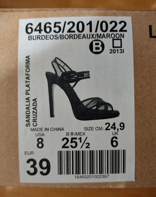 Sandalias Zara Burdeos Talla 39