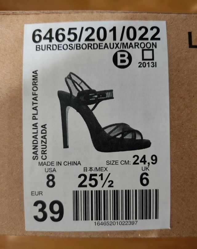 Sandalias Zara Burdeos Talla 39