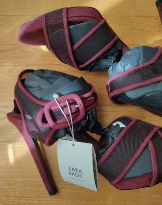 Sandalias Zara Burdeos Talla 39