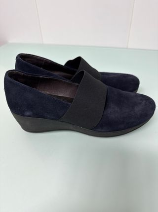 Zapatos de ante azul marino