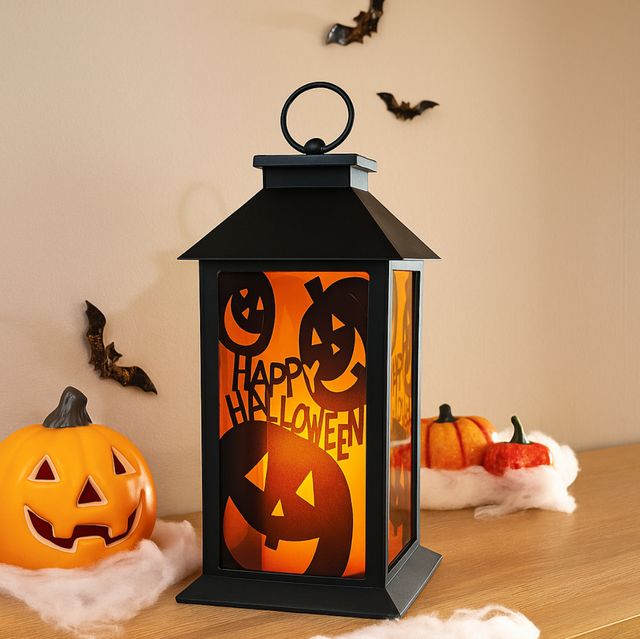 Offerta lanterna LED nera arancione per Halloween