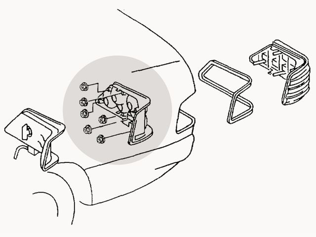 Mercedes 124 - Riflettore interno faro sx poster.