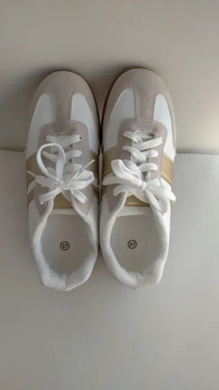 Scarpe sportive bianche e dorate da donna T37
