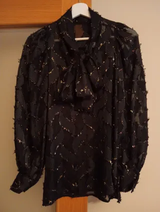 Camisa Zara Negra con Lentejuelas