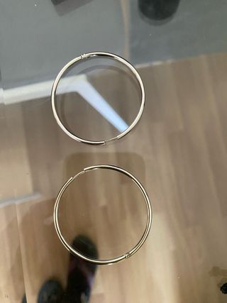 Pendientes de aro plateados