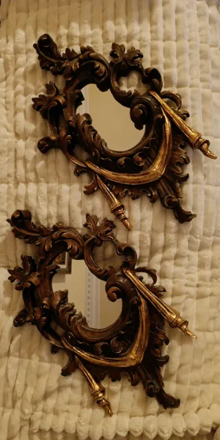 Espejo Ornamental Dorado y Marrón