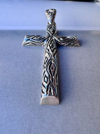 Cruz artesanal plata 925
