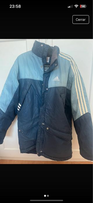 Cazadora Adidas Vintage Azul y Beige