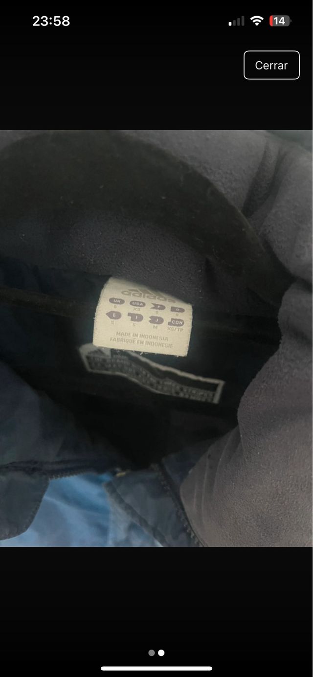 Cazadora Adidas Vintage Azul y Beige