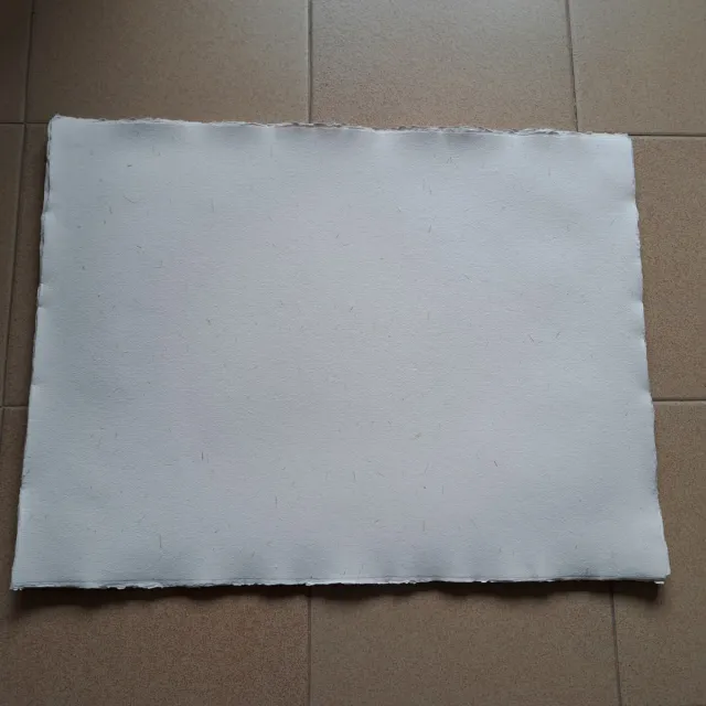 Papel artesano con mezcla de paja. 14 hojas.