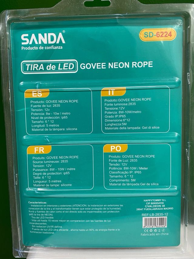 Tira LED Neón SANDA 5m 12V