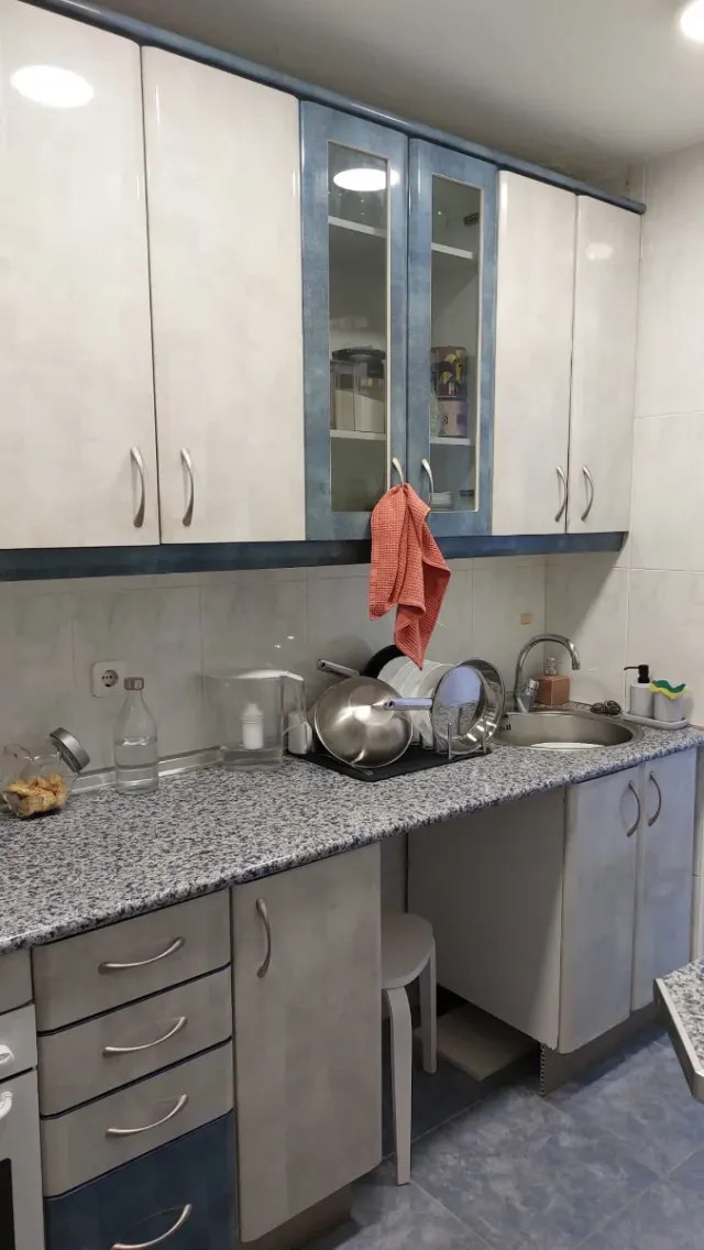 Cocina completa azul y blanca