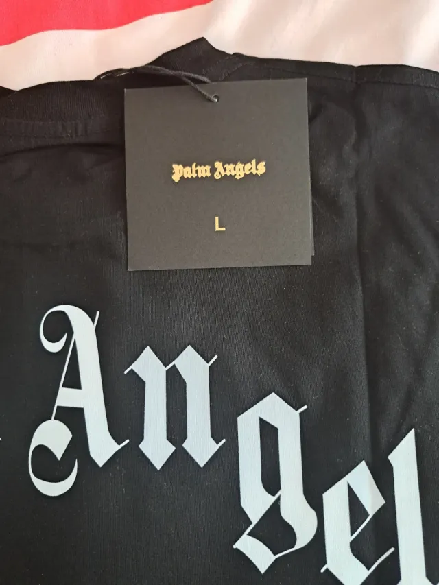 Camiseta Palm Angels Negra Talla L  con etiqueta