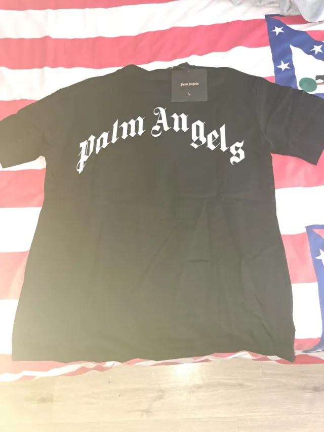 Camiseta Palm Angels Negra Talla L  con etiqueta