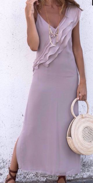 Vestido Vincent Mango beige