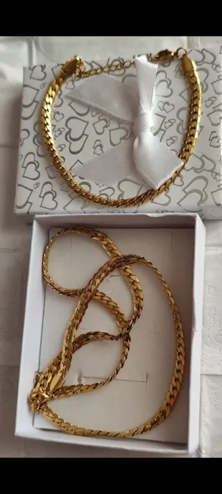 Collar con pulsera oro 18 k.liminads