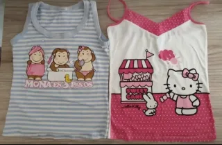 Lote 2 Camisetas Niña Mona en tres pasos y Hello K