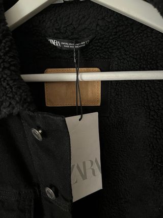 Chaqueta vaquera Zara borrego Negro talla L “ 