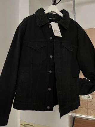 Chaqueta vaquera Zara borrego Negro talla L “ 