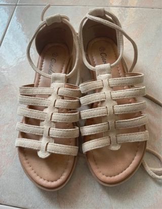 Sandali alla schiava beige