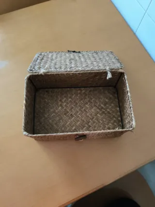 Caja de almacenaje tipo mimbre
