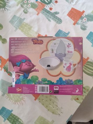 Set Desayuno Trolls DreamWorks nuevo sin abrir