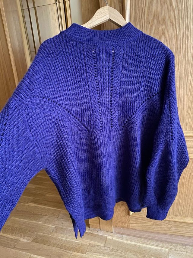 Jersey Morado Amplio M Mohair Aberturas Laterales