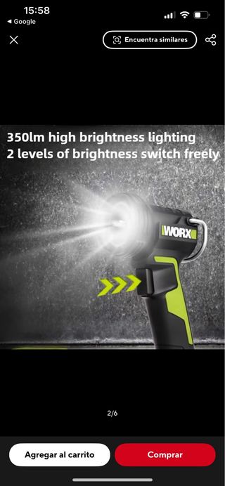 Linterna Worx 20V LED