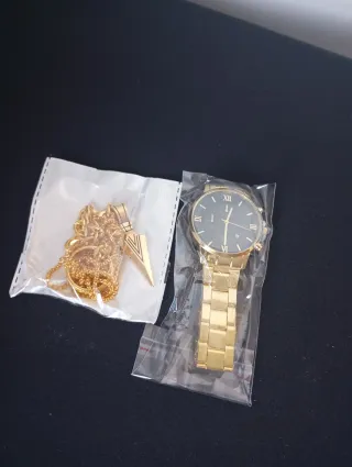Reloj Geneva Elegante Dorado y Negro
