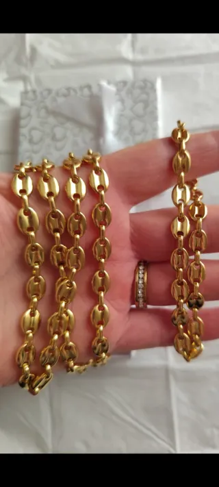 Collar de eslabones con pulsera oro 18 k.liminads