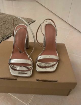 Sandali argento con tacco