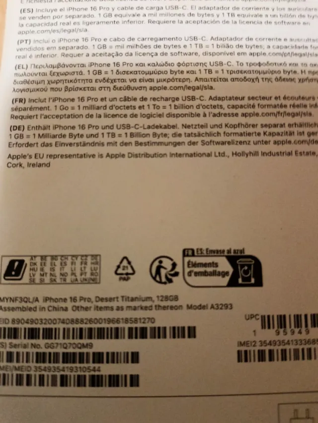 iPhone 16 Pro 128GB Titanio Desierto