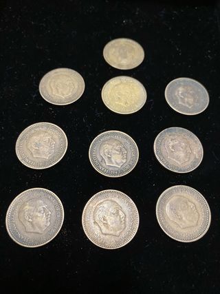Lote monedas Franco y Juan Carlos 1 peseta