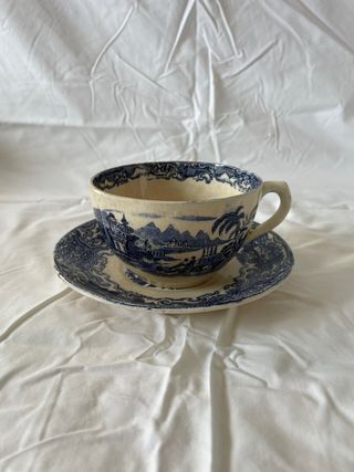 Taza y plato Pickman Cartuja Sevilla 1892/1899