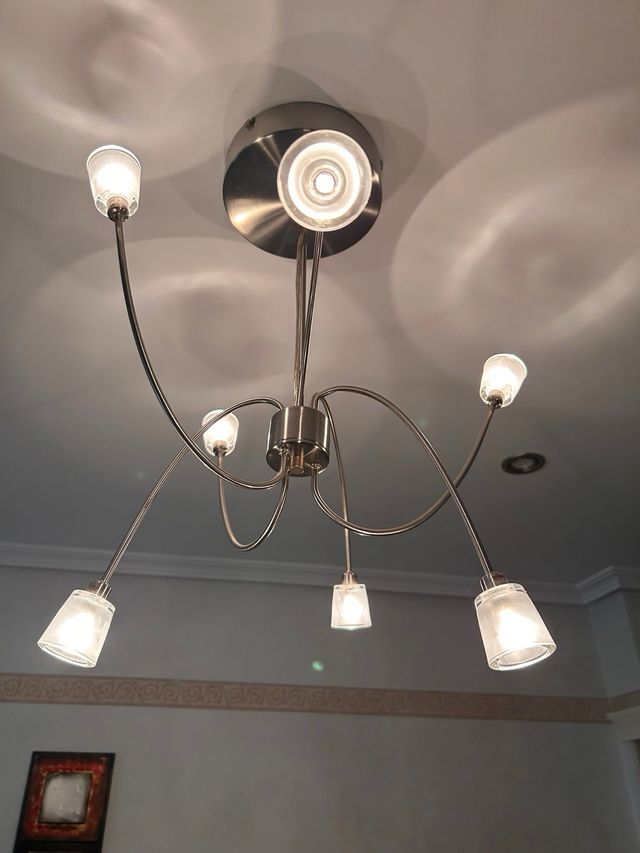 Lámpara techo inox 7 focos 12v