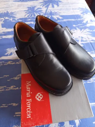 Zapatos Escolares Niño Maria Forcén Negros DE PIEL